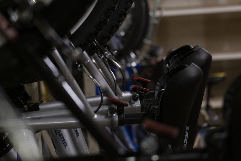 bicycles on display